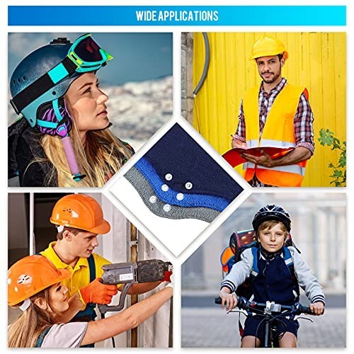 6/12-Pack Washable Hard Hat Sweatband Liner: Reusable Snap Sweat Band