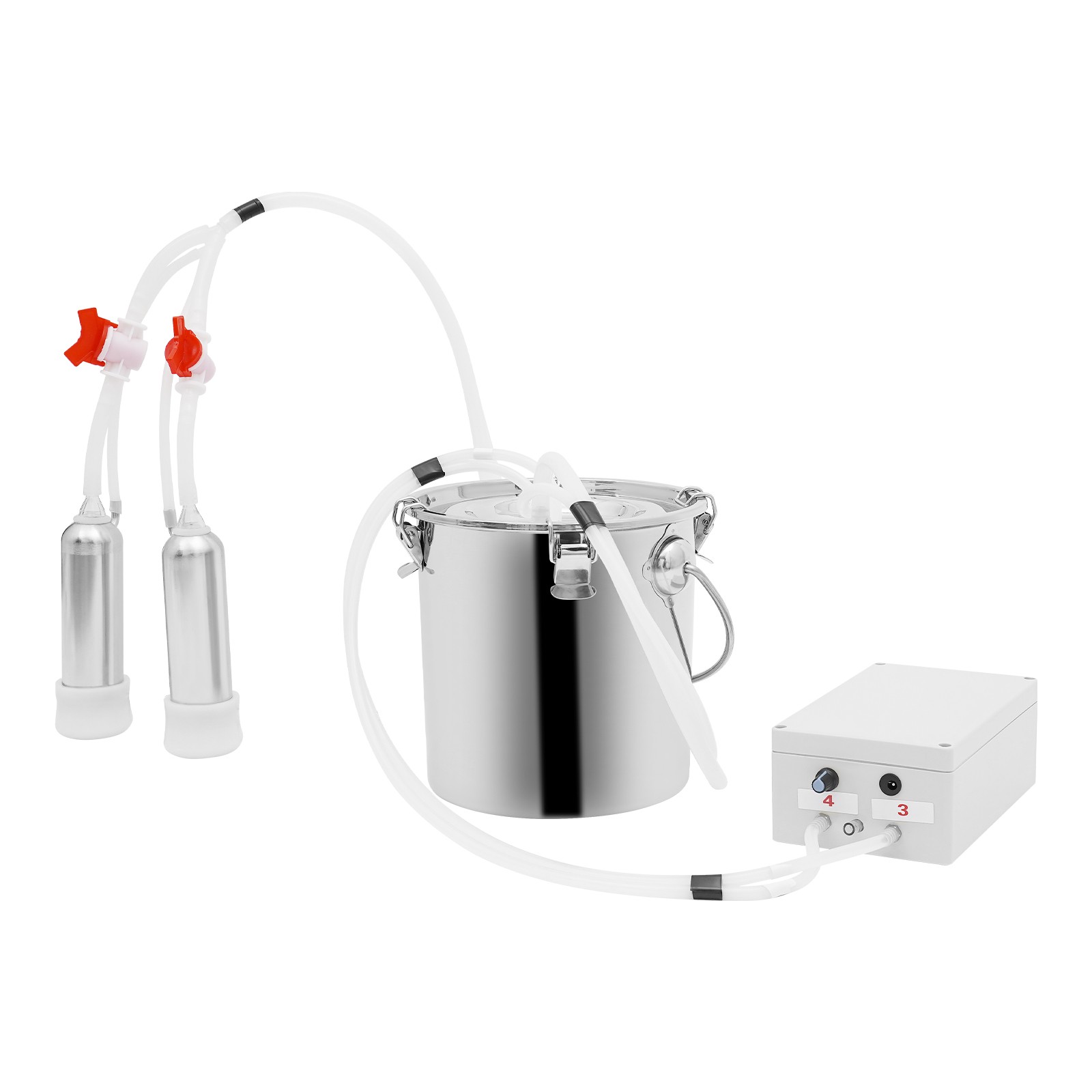 2in1 Pulsation Cow Milking Machine Milking Machine w/Stainless Steel Bucket 5LUS