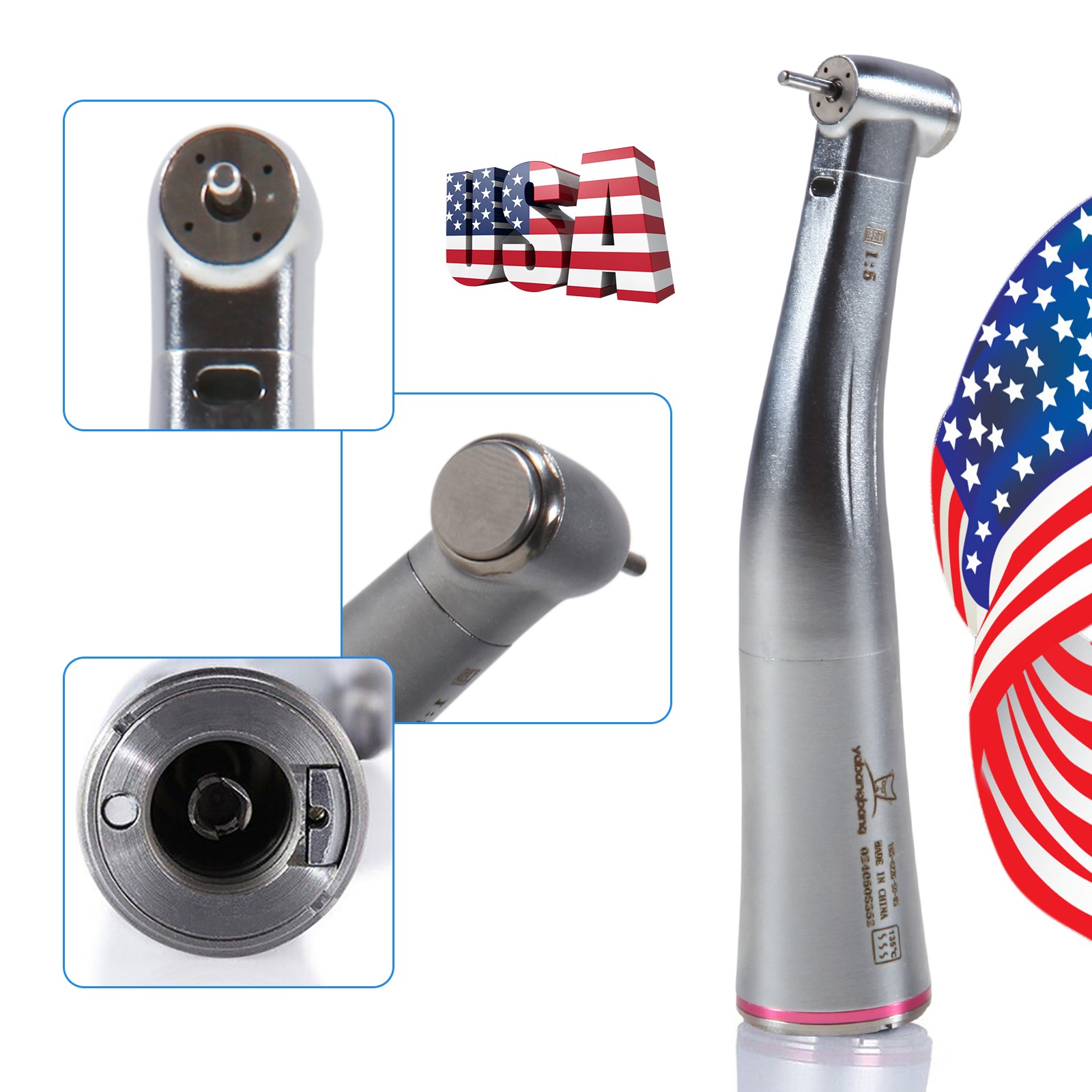 Dental 1:5 Increasing Contra Angle LED Handpiece Fit NSK Electric Motor X95L