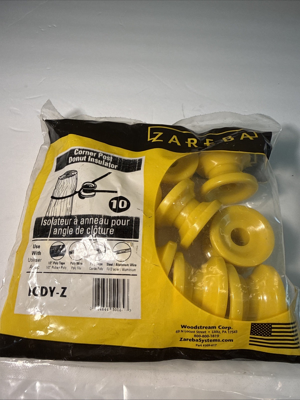 Zareba ICDY-Z (10 Pcs Per Bag) Corner Post ELECTRIC FENCE INSULATORS-SHIPSN24HRS