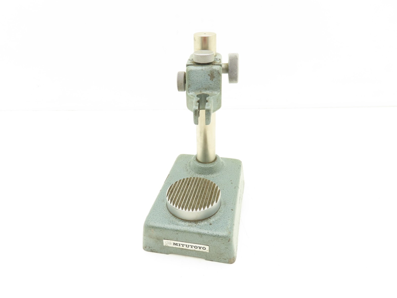 Mitutoyo 7003 Indicator Transfer Stand Serrated Anvil 6-3/8″H Post 3/8″ Stem