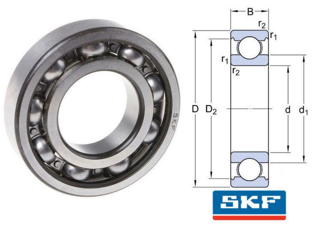 SKF 6003 C3 DEEP GROOVE BALL BEARING, OPEN, NO SEALS 17x35x10 mm