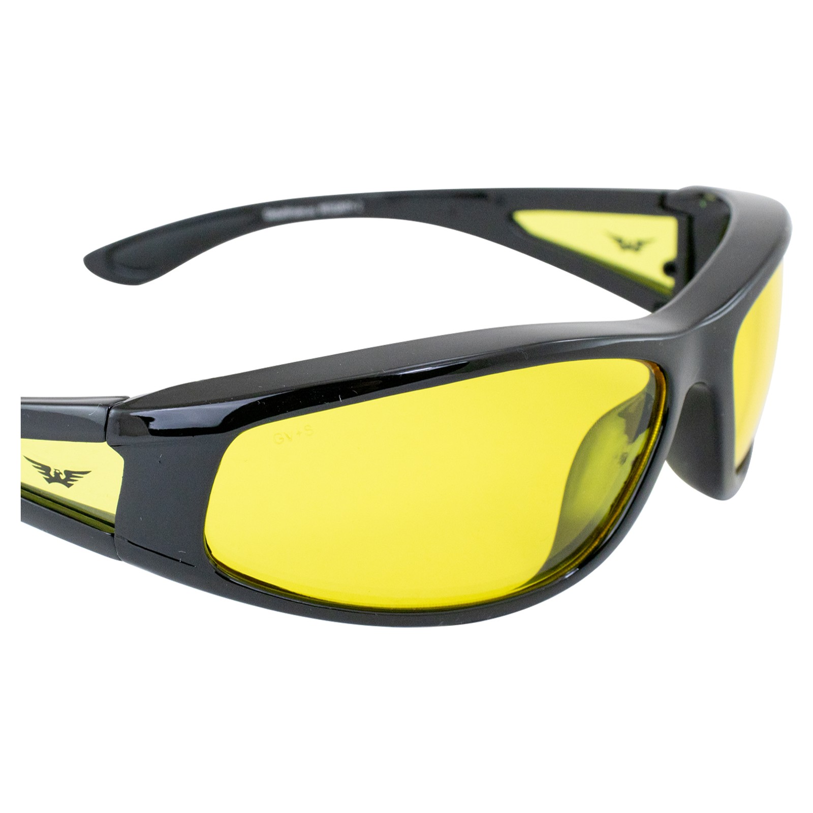 Global Vision Integrity Sunglasses Yellow Shatterproof Lens Rubber ANSI Z87.1