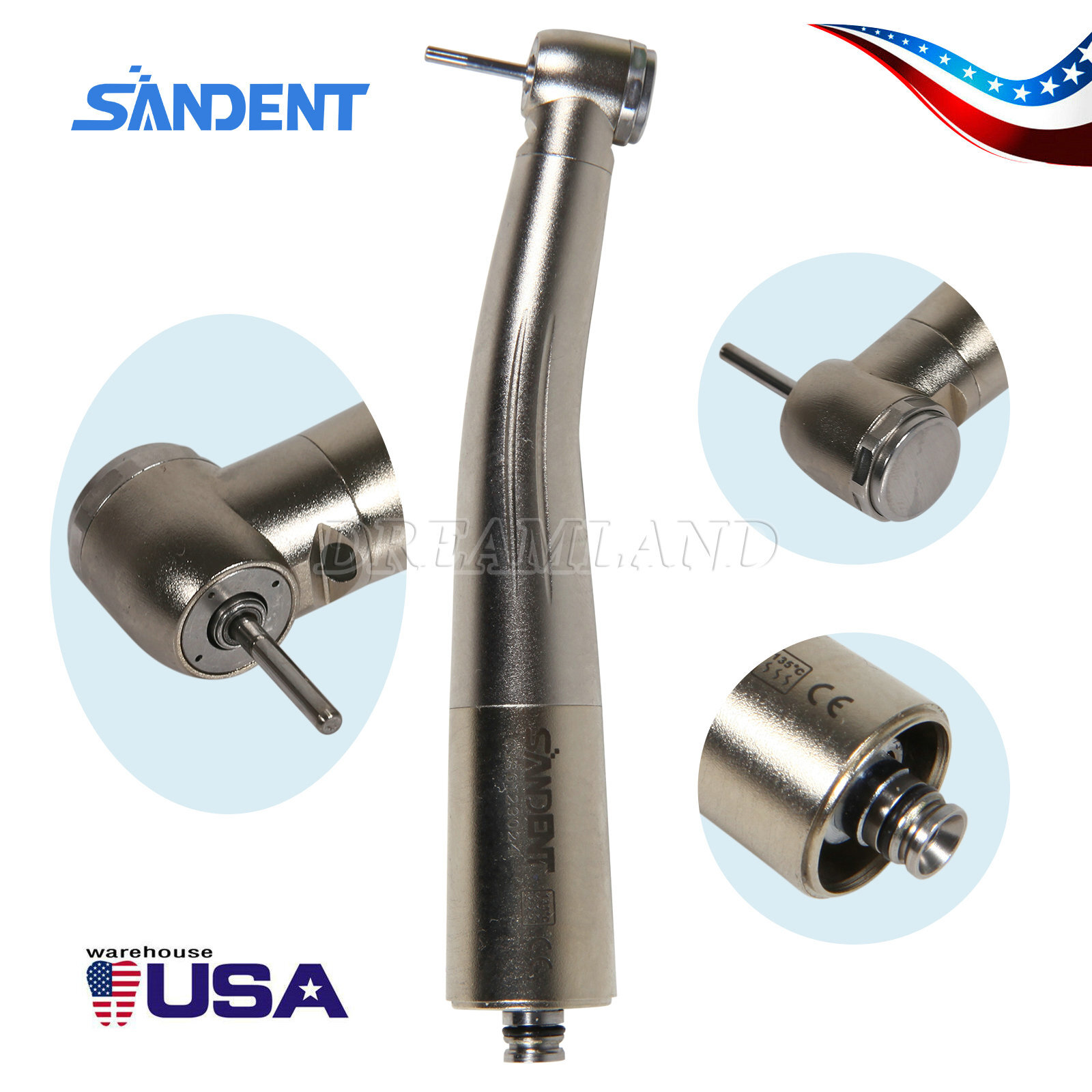 Fiber Optic Quattro Spray Air Turbine Dental Handpiece for NSK LED Coupler