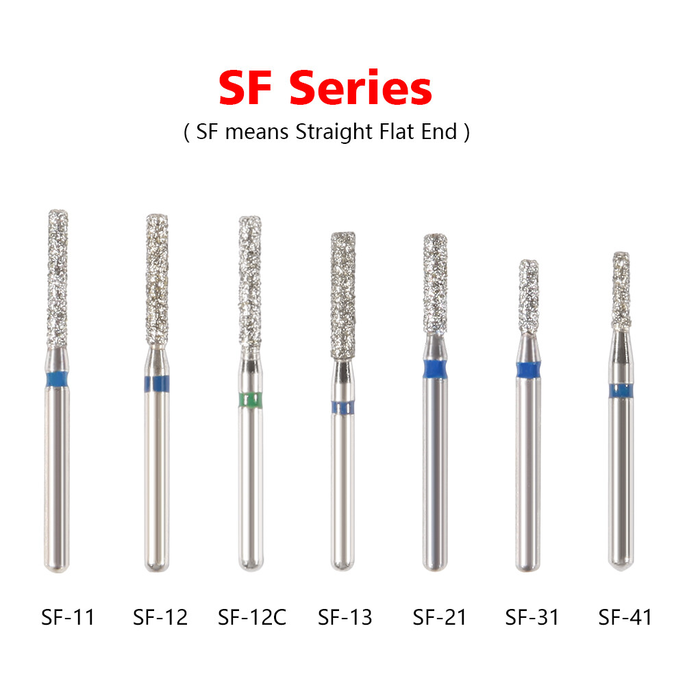 100pcs Dental Diamond Burs FG 1.6mm bur for High/Fast speed handpiece SANDENT po