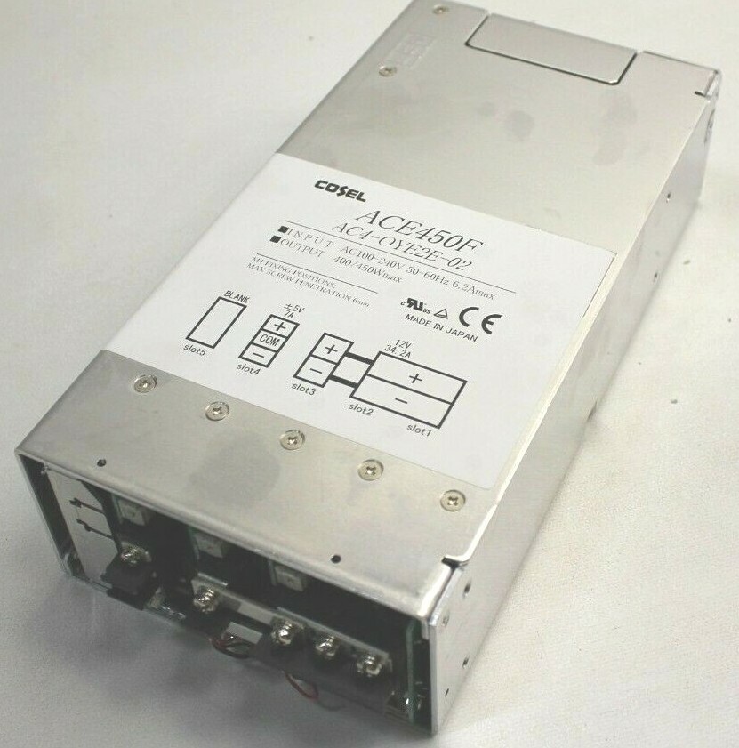 NEW – Cosel ACE450F Power Supply, AC4-OYE2E-02 AC100-240V 50-60HZ 6.2A MAX NEW!