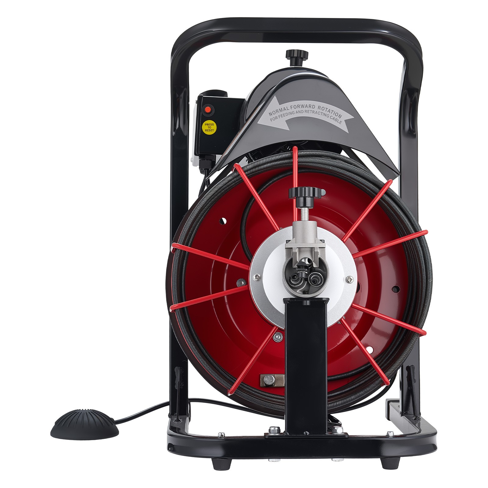 Uimoso Electric Drain Auger Machine with 50FT x 5/16 Inch Cable and Auto Feed