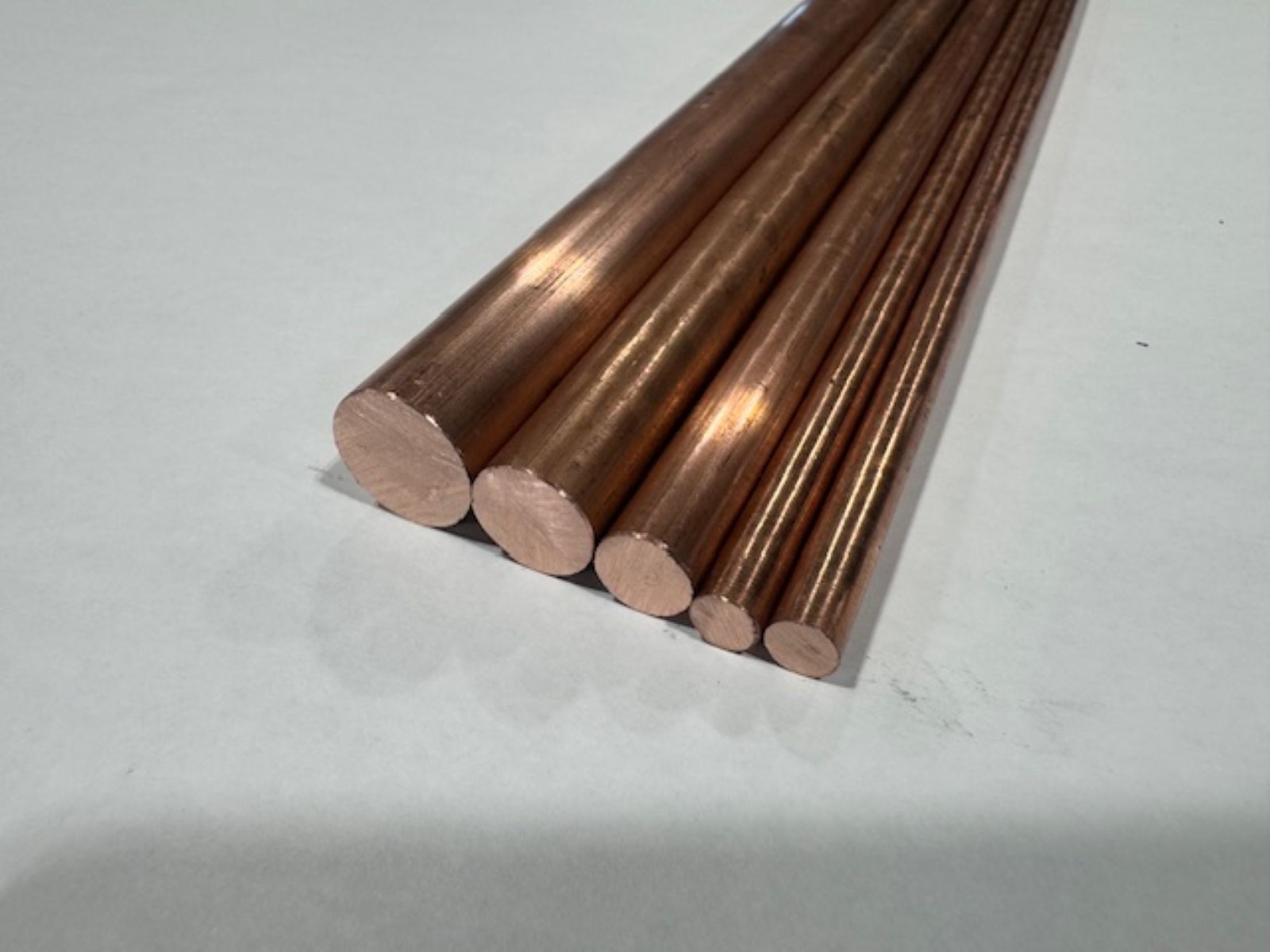 5 Pieces 1/4″ (2) ,3/8″ ,1/2″ & 5/8″ 110 Copper, Solid Round Rod ~ 12″ Long