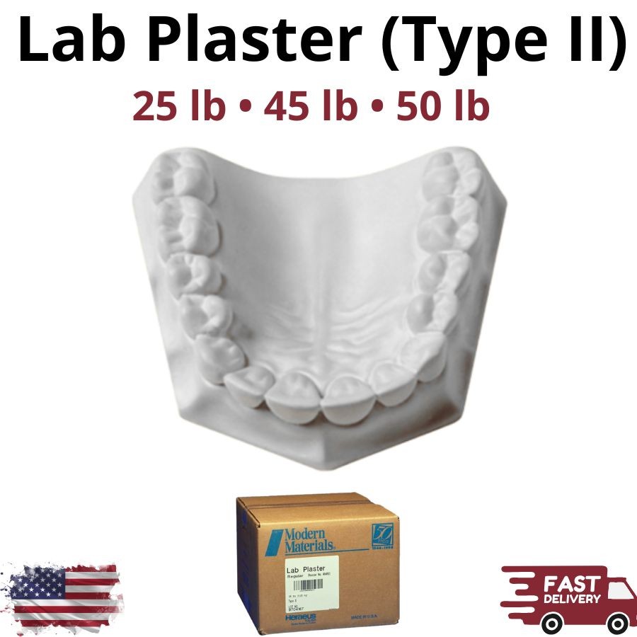 Modern Materials Lab Plaster Type II 25-50lb White Dental Gypsum Model Casting