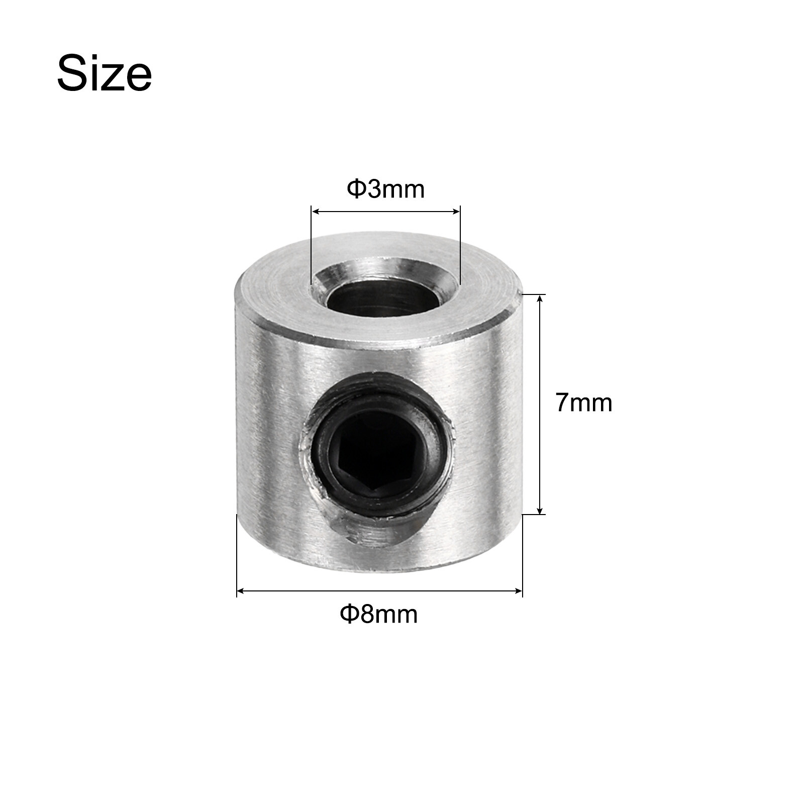 20pcs Set Screw Collars 3mm Bore Shaft Collars, 8mm OD, Stainless Steel