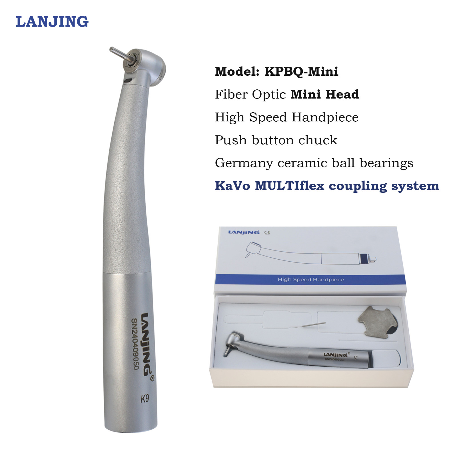 Dental High Speed Handpiece Mini LED Fiber Optic Small Head Turbine KAVO Coupler