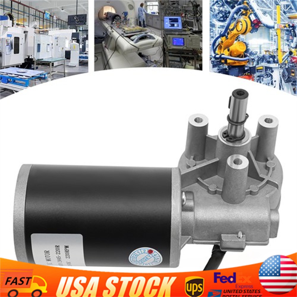 Electric Worm Gear Motor Right Angle Reversible 220 RPM Torque 45W DC 24V New