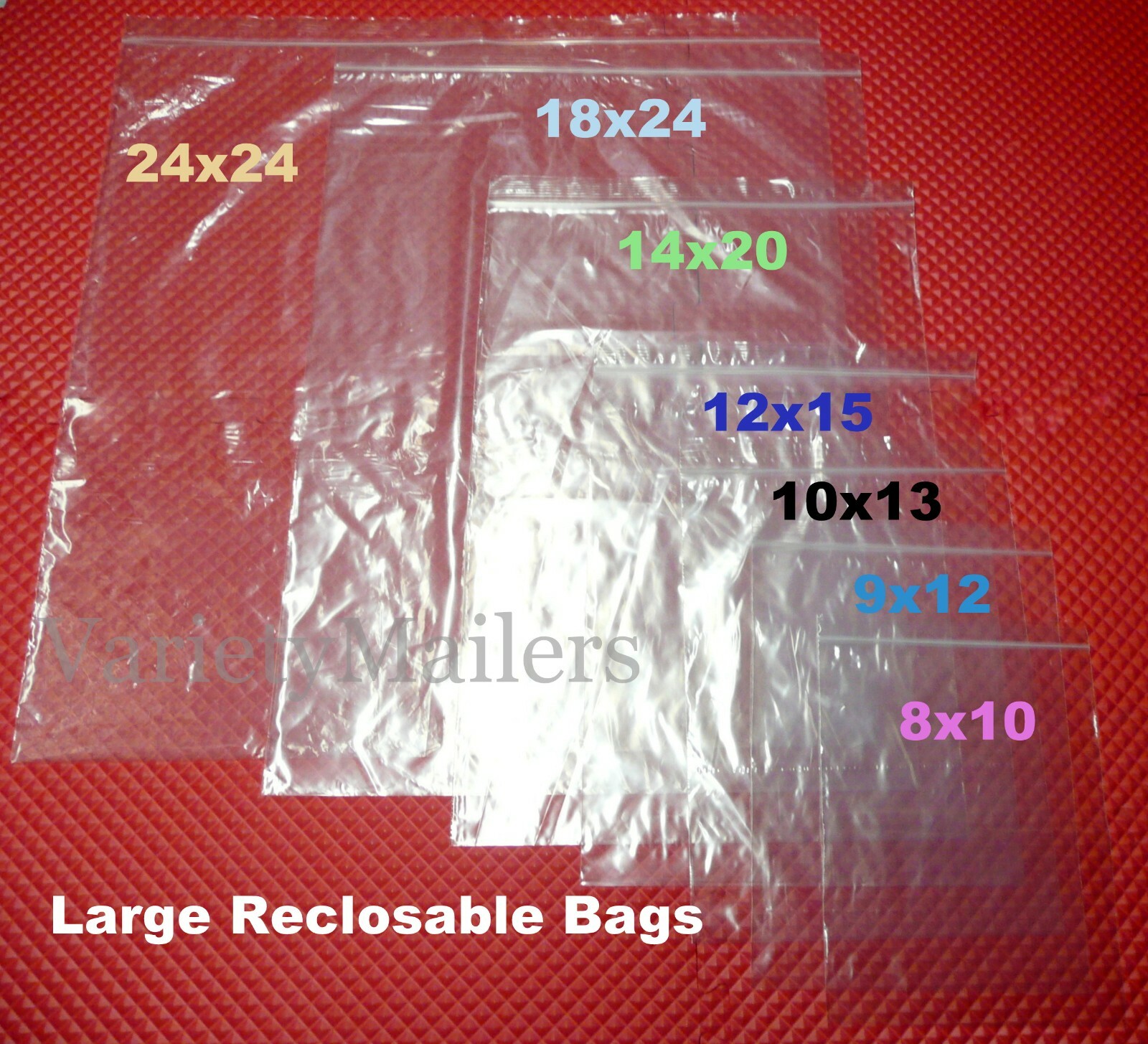 LARGE Reclosable Seal-Top Clear BIG Clothing Merchandise Storage Bags 2 Mil