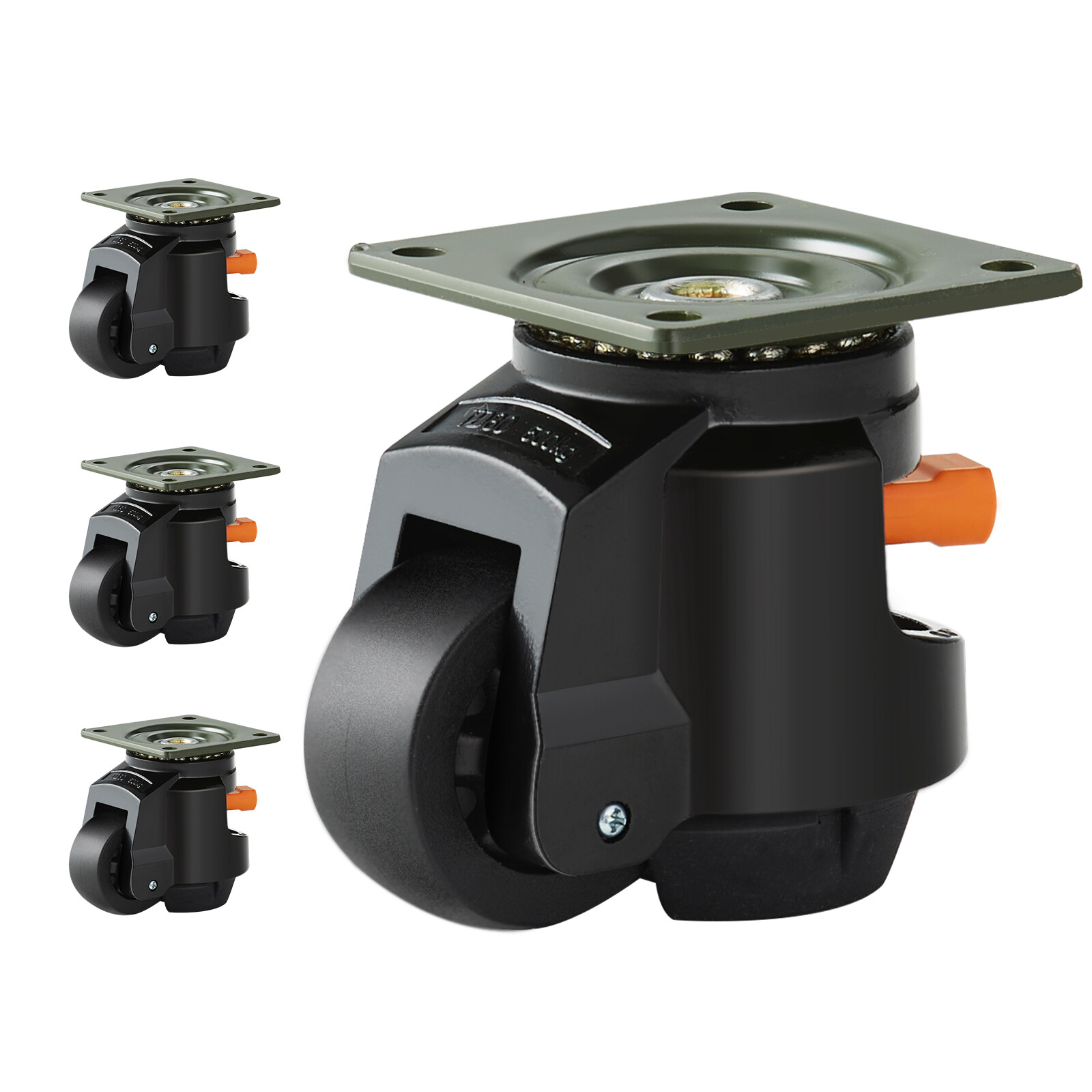 VEVOR Leveling Casters Adjustable Nylon Plate Mounted Caster 2200 lbs Set of 4