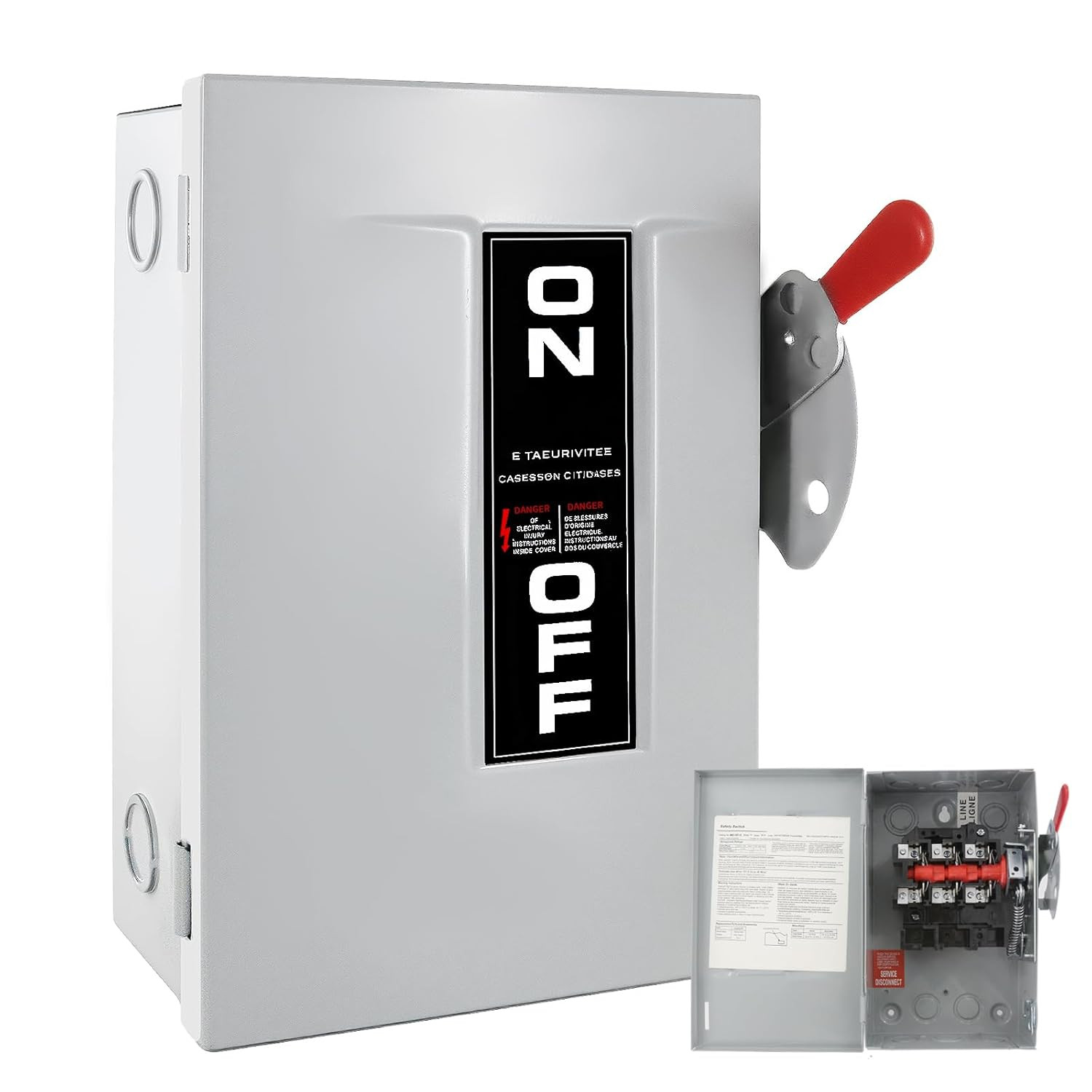 30 Amp Safety Switch, 3P 110V/240V Disconnect Box, Non-Fused Durable Galvanized