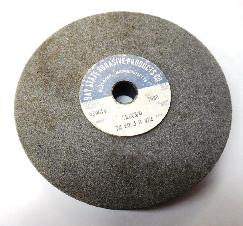 BAY STATE GRINDING WHEEL 7A 60 J 8 V22, 7A60J8V22, 7″ X 1″ X 3/4″
