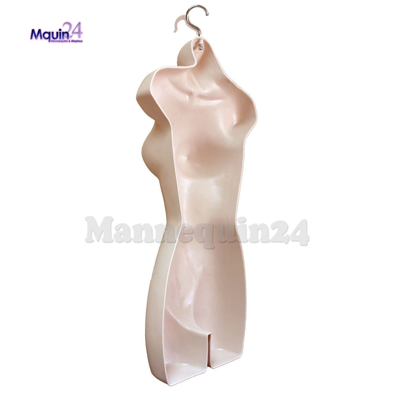 2 Pack Flesh Mannequins Female Torso Dress Form with 1 Stand & 2 Hangers