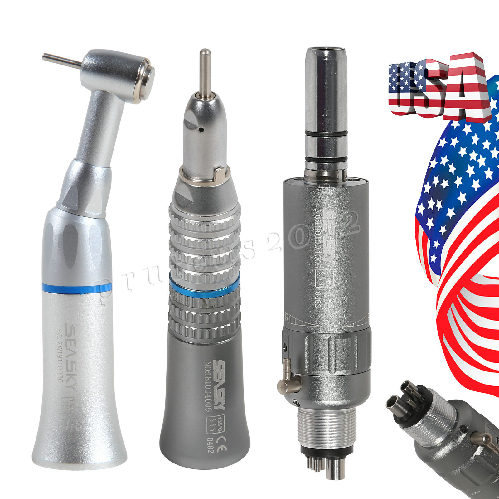Dental Slow Low Speed FG 1.6mm Contra Angle Straight Air Motor 2H/4H NSK Style