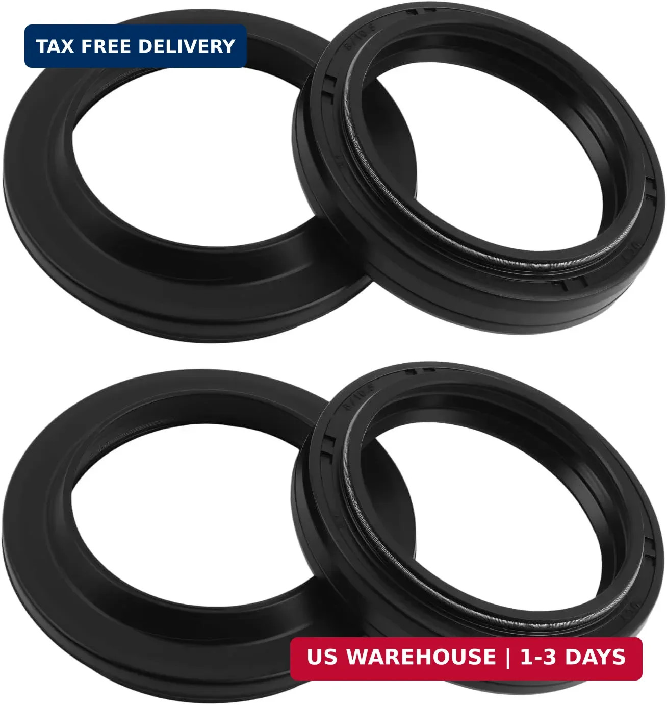 Fork Seals Kit,2PCS Motorcycle Front Fork Oil Seals & 2PCS Dust Seal Replacement