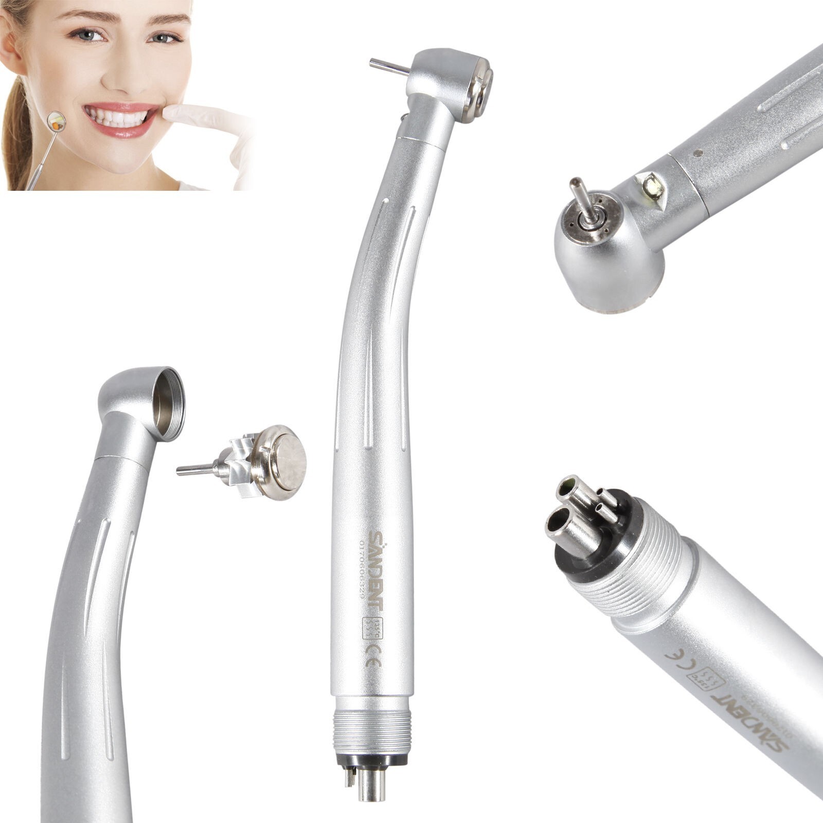5x Dental Fiber Optic E-generator LED Light high speed handpiece 4 Holes SDM