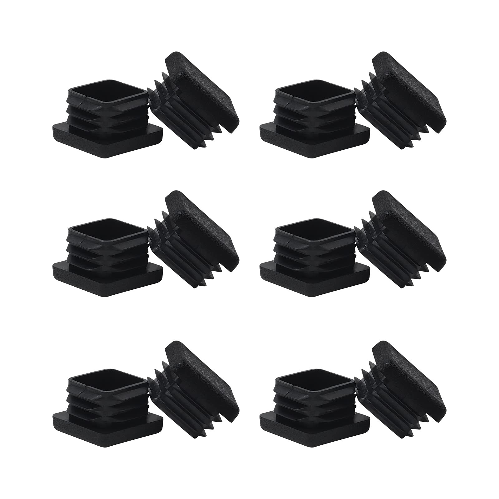 WZB 1 1×1 Square Tube End Cap Plastic Plugs 12 Pack, 1×1 1 Inch Square Tubing…