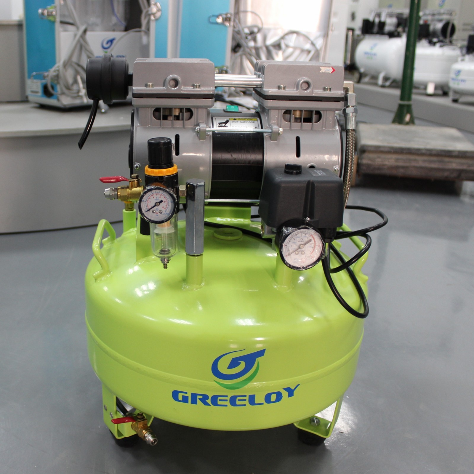24L 600W Dental Medical Oil Free Noiseless Lab Air Compressor Motor GA-61