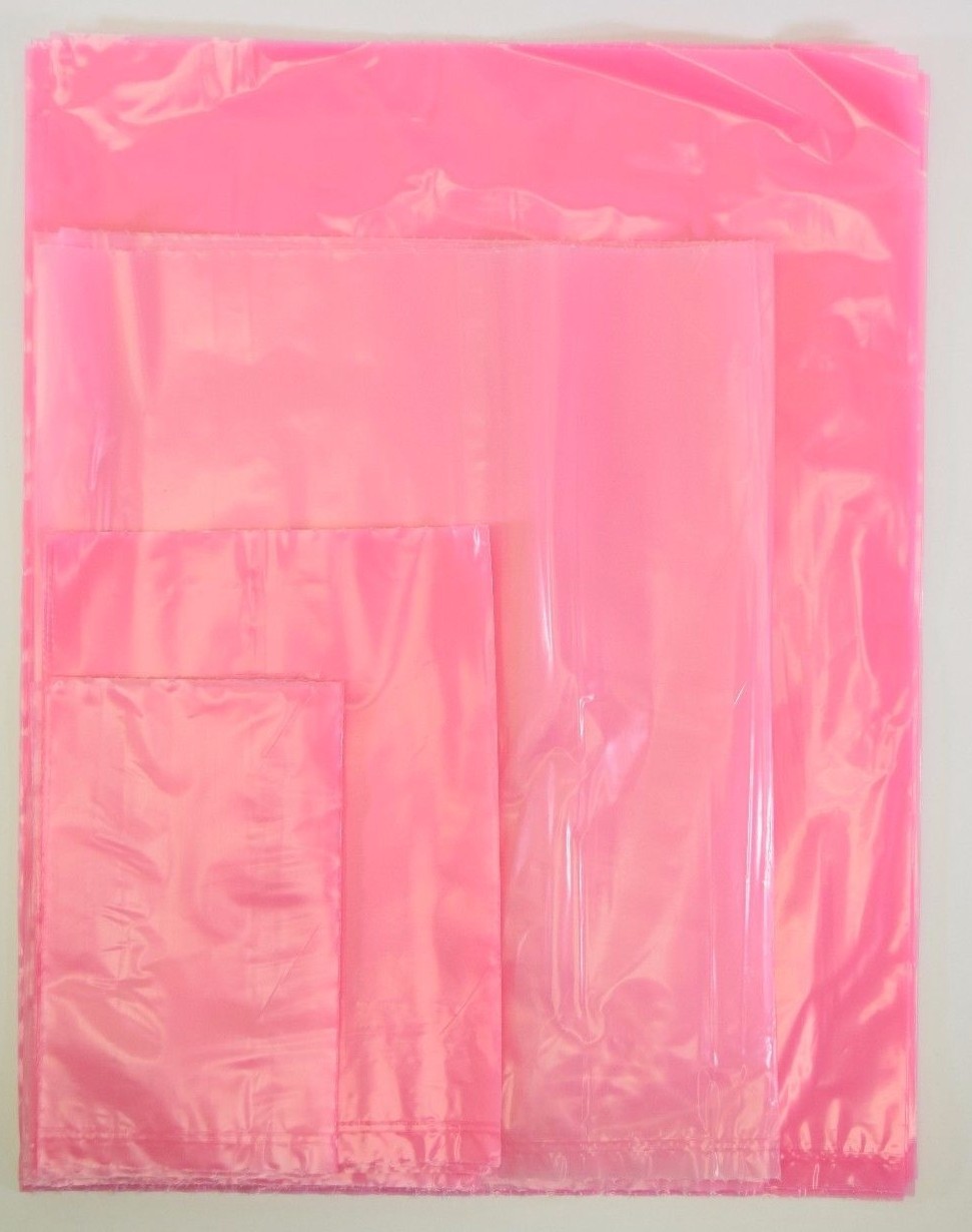 Pink Open Ended Anti-Static Bag AntiStatic Poly Bags 4mil 2mil Electronic