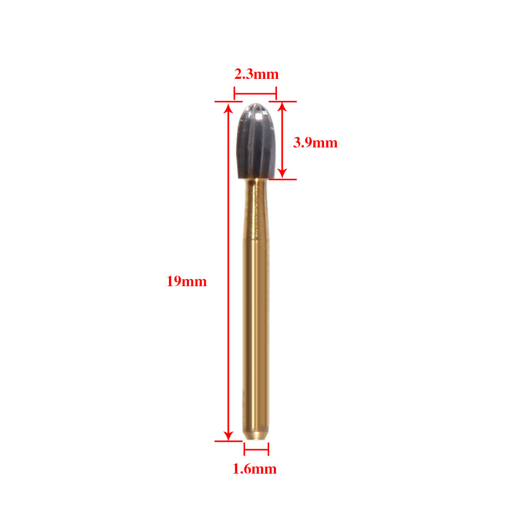 10X Dental Tungsten Carbide Burs Trimming Finishing Egg Football Bur FG 7408