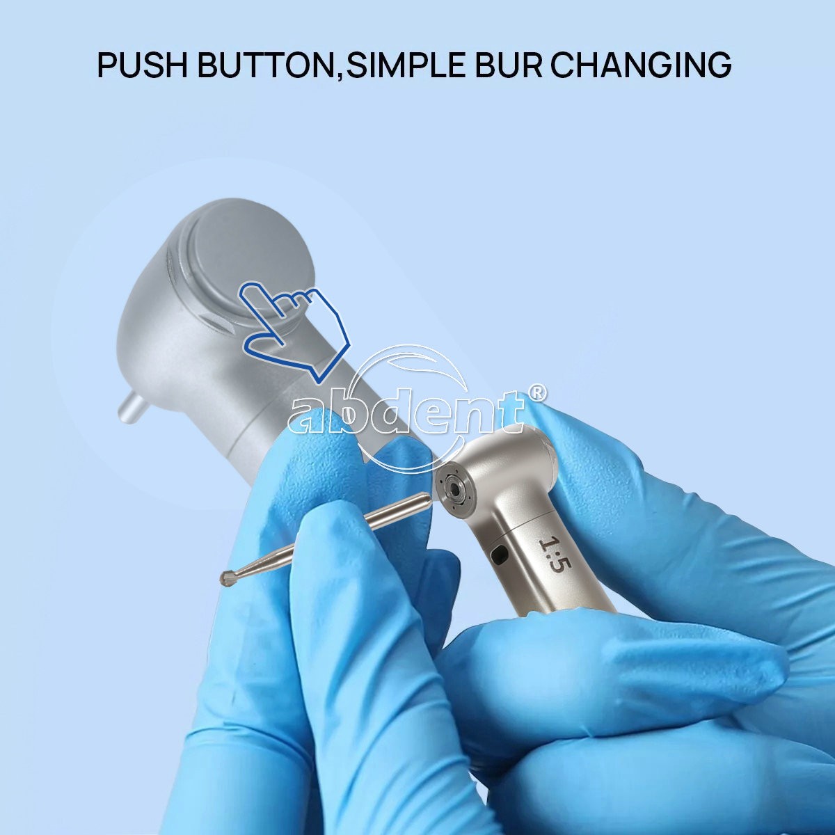 Light AbDent 1:5 Increasing Contra Angle Optic LED Handpiece Standard Head