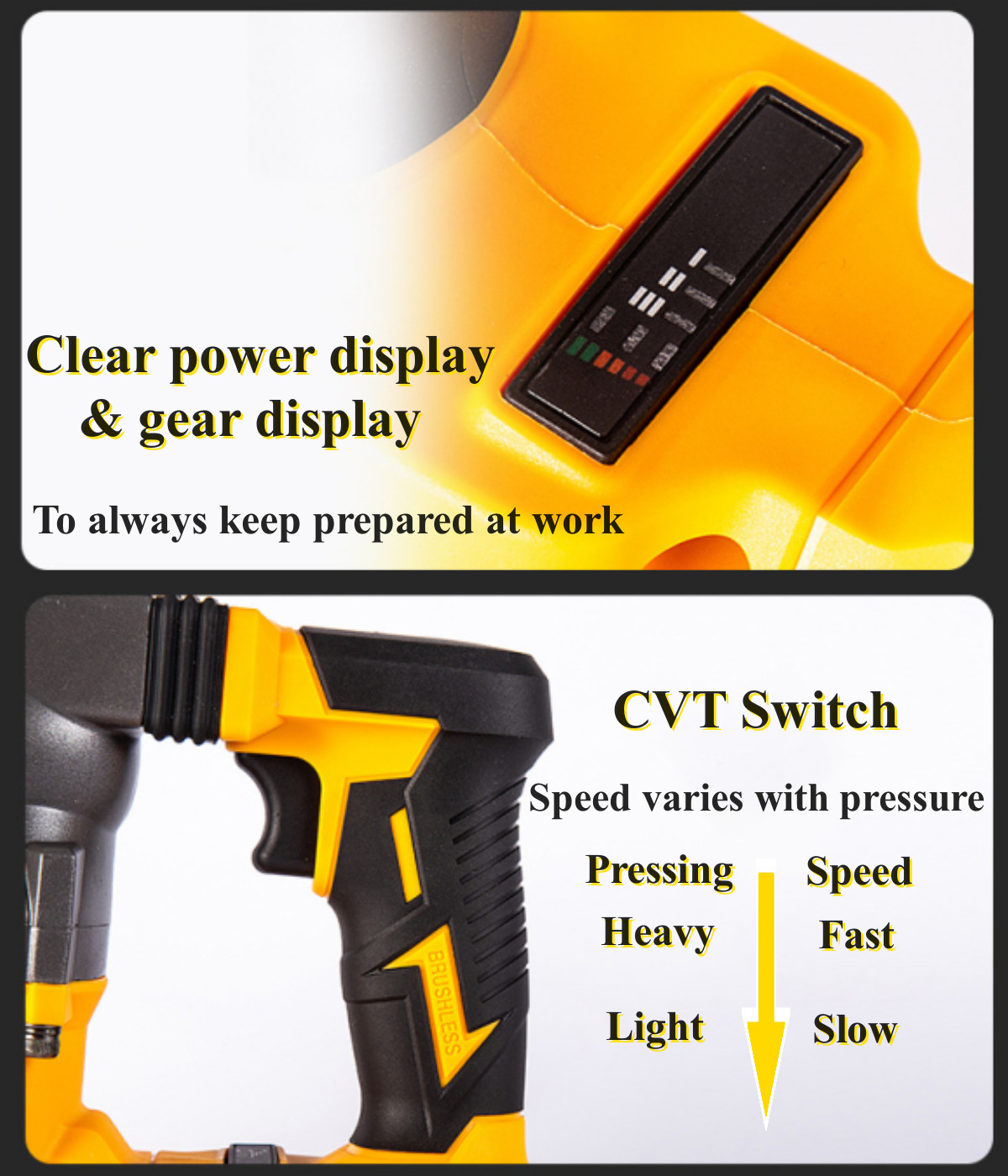 SDS-Plus Cordless Rotary Hammer Drill 1400r/min W/ Drill Bit Φ22mm/Φ13mm/Φ28mm
