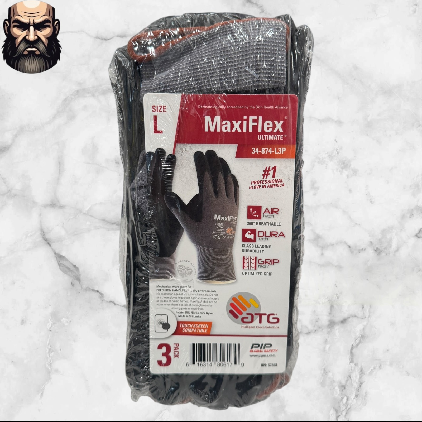 MaxiFlex Ultimate Work Gloves Size Large (3-Pack) Nitrile Grip Touchscreen