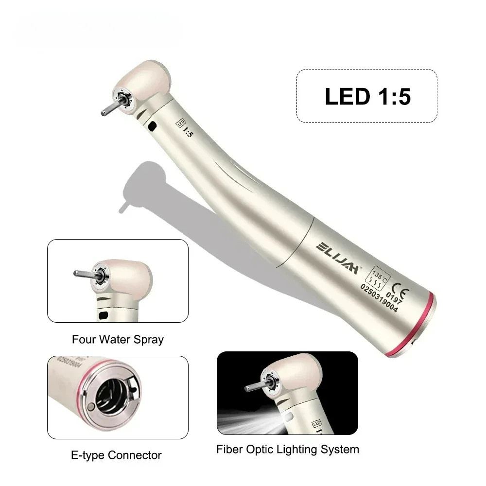 Dental Low Speed Handpiece Fiber Optic 1:1 /1:4.2/1:5 Contra Angle Handpiece LED
