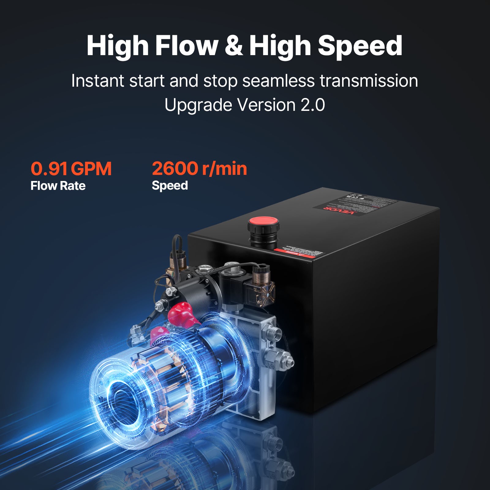 VEVOR 12 Quart Hydraulic Power Unit DC 12V Double Acting Hydraulic Pump