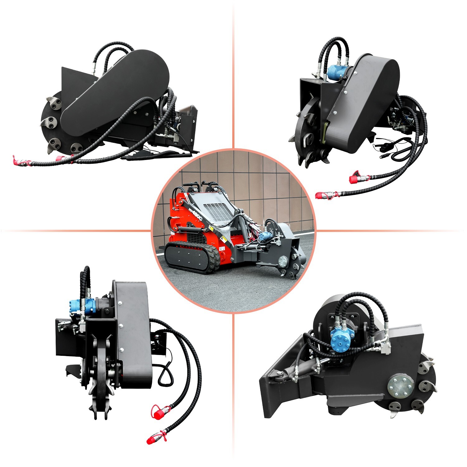 Free Shipping Swing Head Stump Breaker Attachment for Mini Skid Steers in USA
