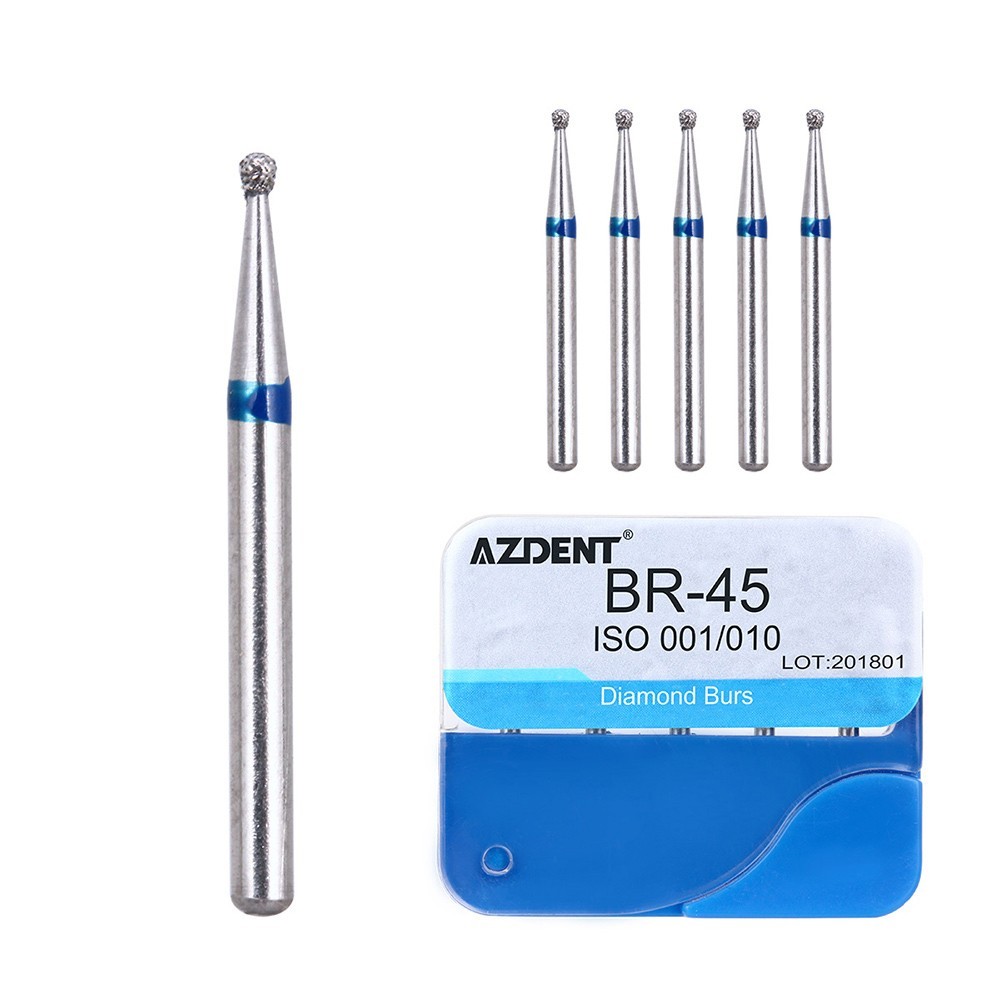 100Pcs 20Types Dental Diamond Burs for High Speed Handpiece Medium Friction Grip