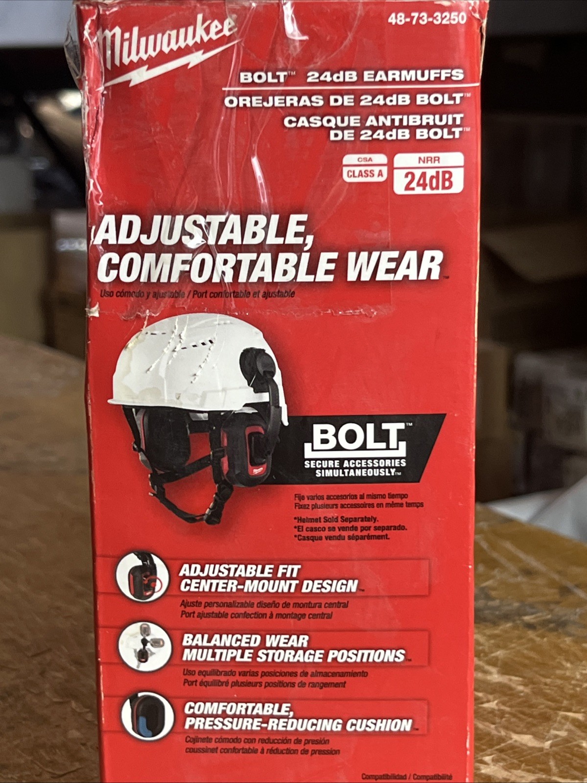 Milwaukee 48-73-3250 BOLT 24dB EARMUFFS, Use with Safety Helmets and Hard Hats