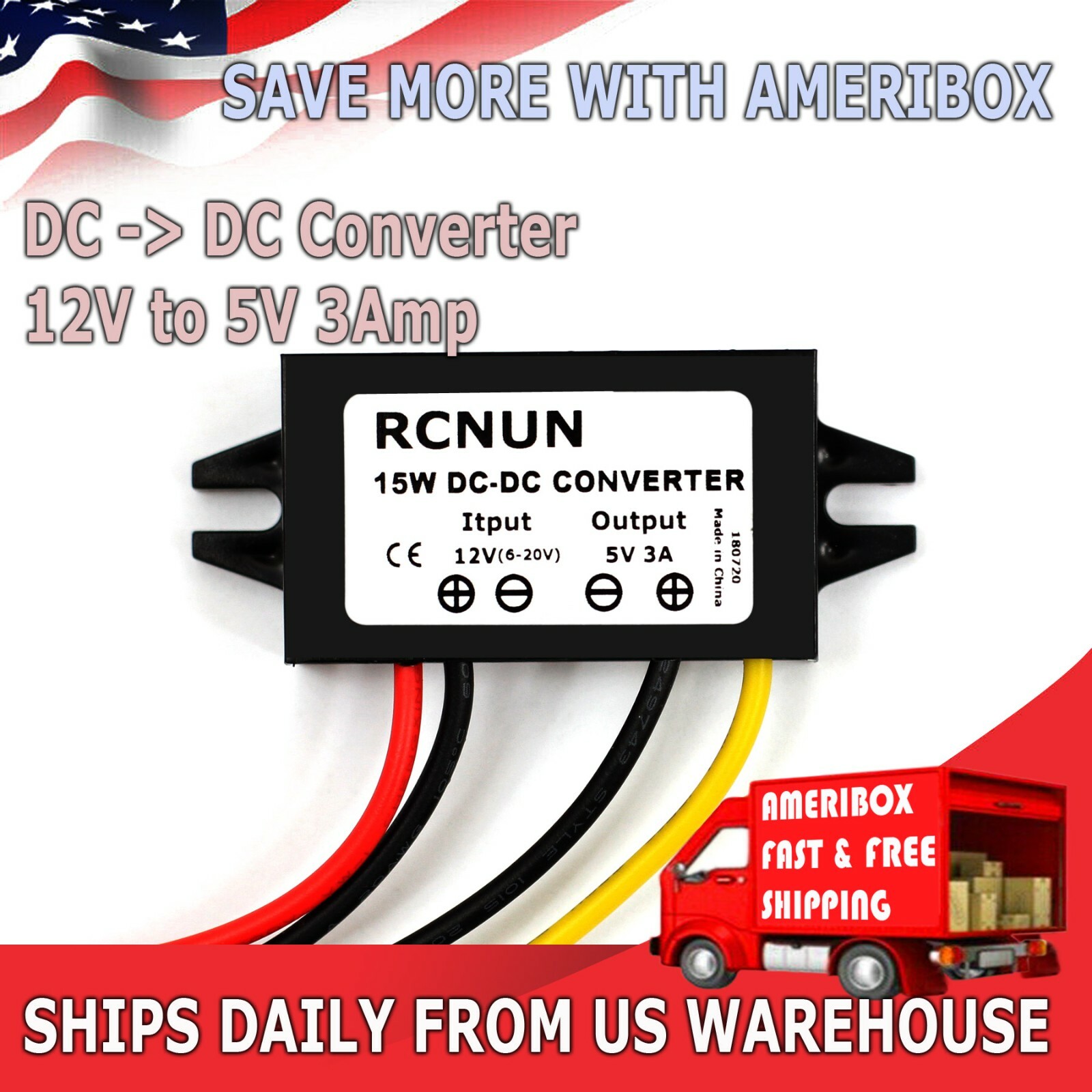 Car Waterproof DC-DC Converter 12V Step Down to 5V Power Supply Module 3A 15W