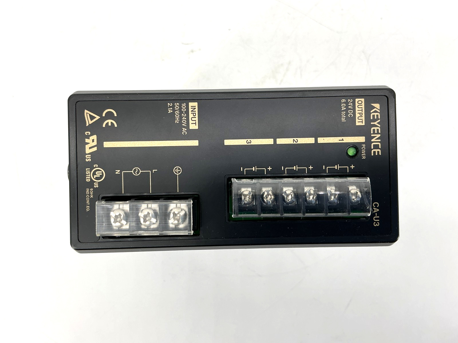 New Keyence CA-U3 Power Supply Input: 2.1A 100-240VAC Output: 6A 24VDC CAU3