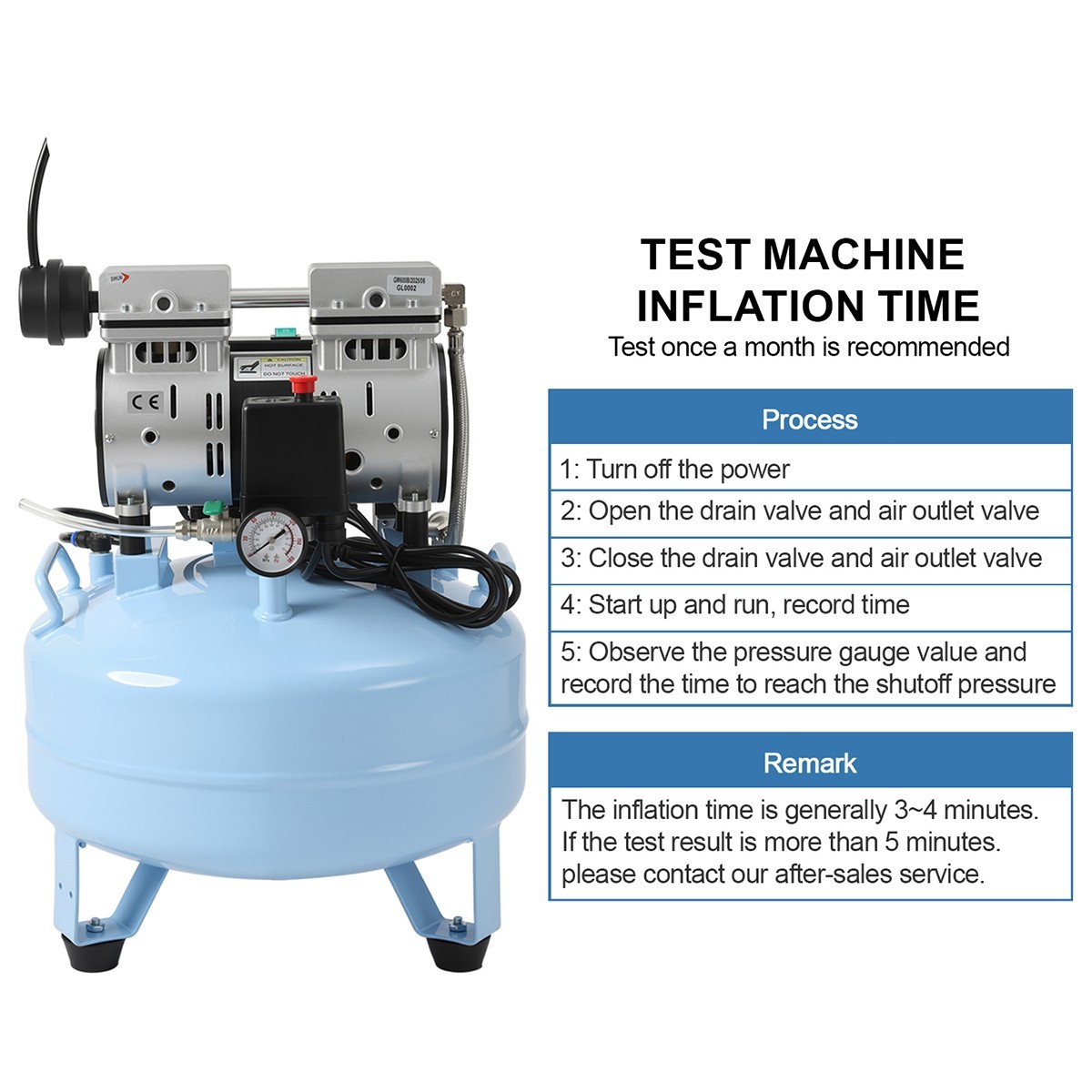 24L/40L Portable Dental Air Compressor Oil Free Silent Air Pump for Dental Use