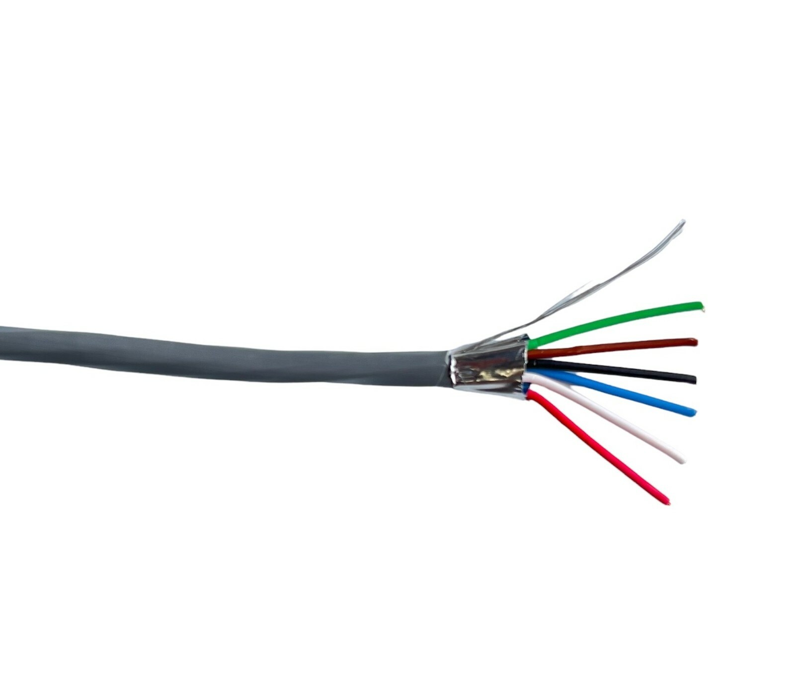 25 ft West Penn Wire 3021 – 6 Conductor 18 Gauge Shielded Cable CMR – USA Made!