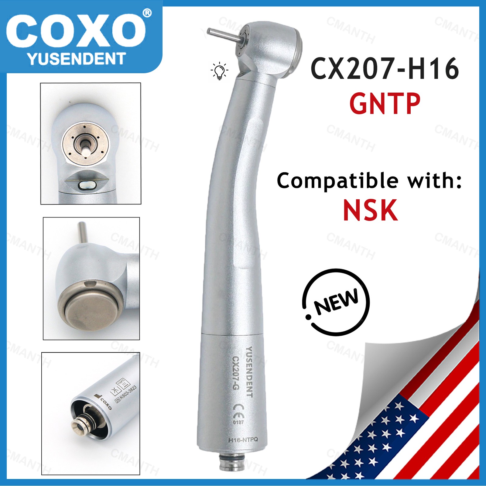 US COXO Dental High Speed Handpiece Torque Fiber Optic Turbine Handpiece For NSK