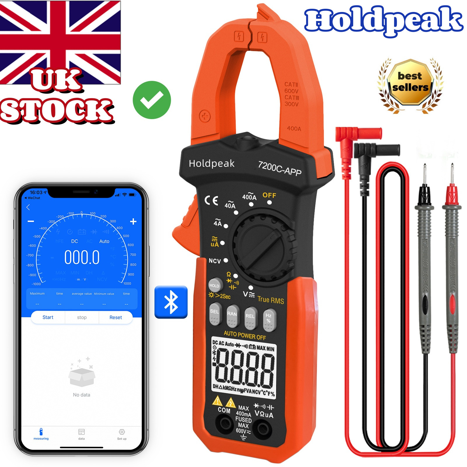 Digital Clamp Meter AC dc current Multimeter TRMS AMP Voltmeter Bluetooth Ohm