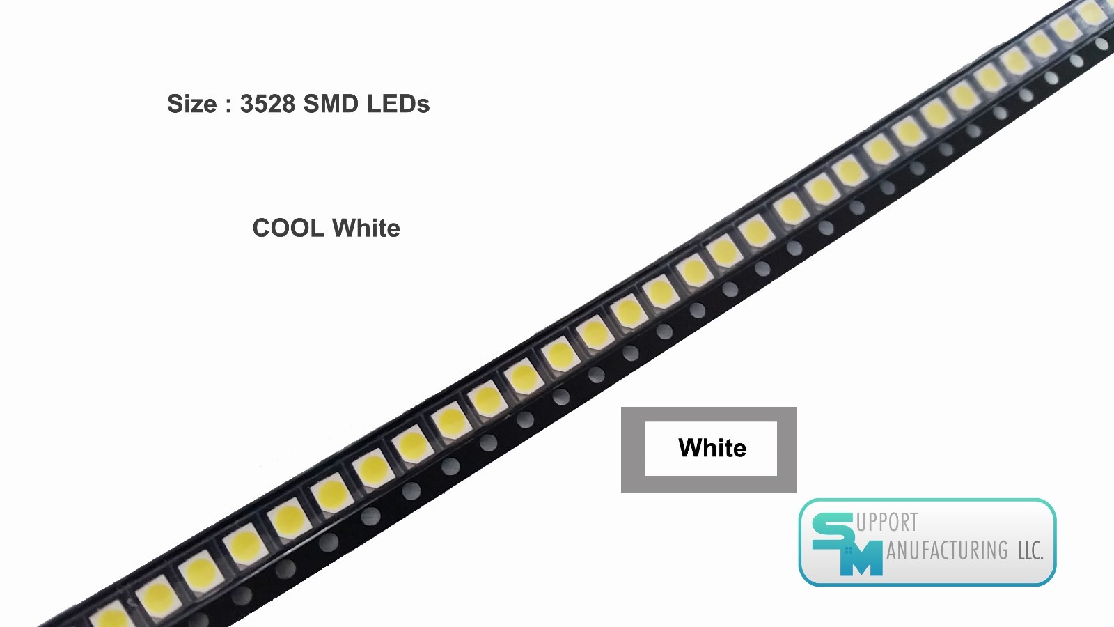 Pack of 100 Cool White 1210 PLCC-2 3528 SMD SMT LED Light Chip