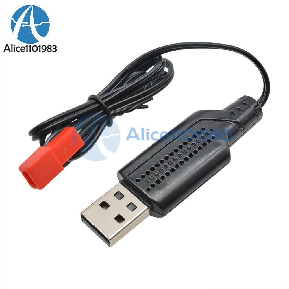 3.7V 500mA Output 1S Lipo Li-ion Battery USB Cable Charger Red JST Female Head