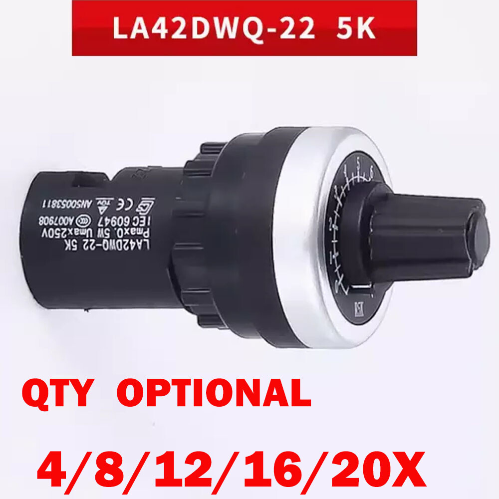 4-20 Pack LA42DWQ-22 22mm Panel Mount Potentiometer, 5K/10K Ohm, 2W 250V HOT