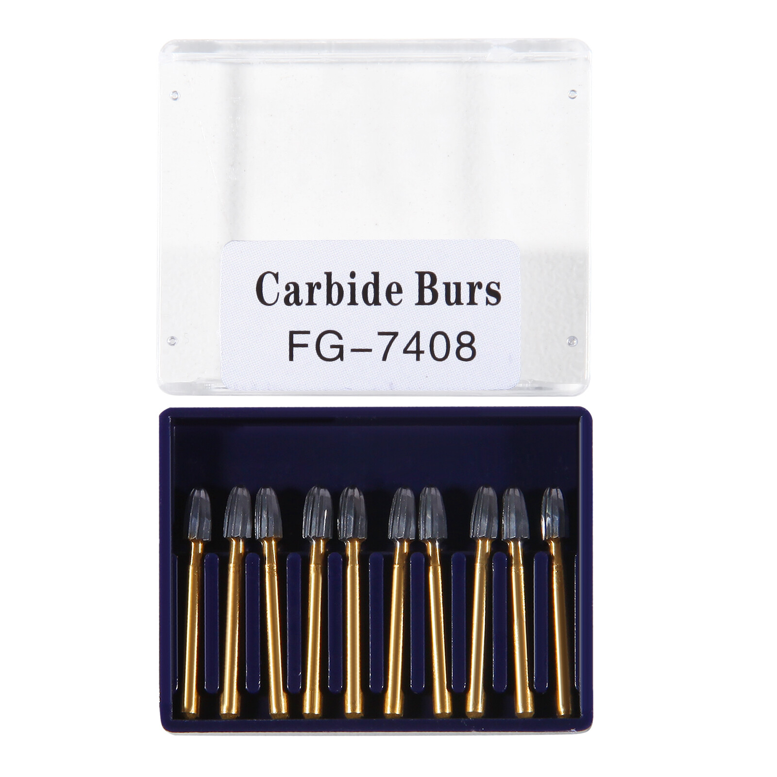 10X Dental Tungsten Carbide Burs Trimming Finishing Egg Football Bur FG 7408