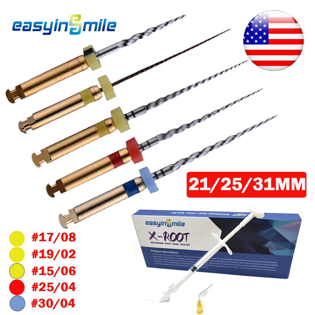 Dental Endo NITI Rotary Files X3 Root canal Taper Endodontica Bioceramic Sealer