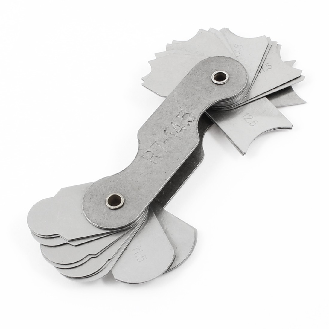 Gray Metal 8cm Length 32 Plates R7-14.5mm Radius Gauge Measuring Tool