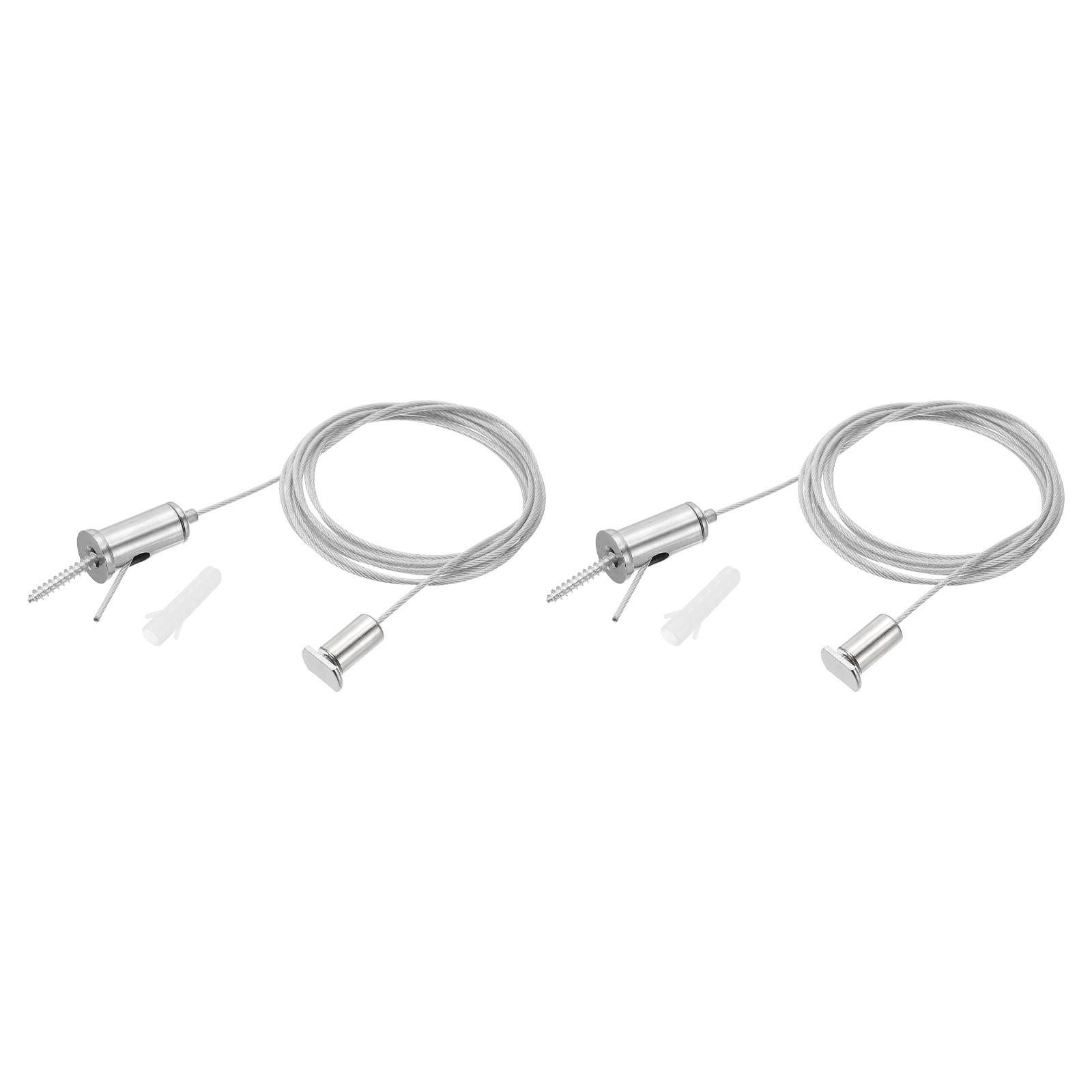 2m/6.6ft 2 Set Ceiling Hanging Wire Cable Kit with Oval Nail, Style 1