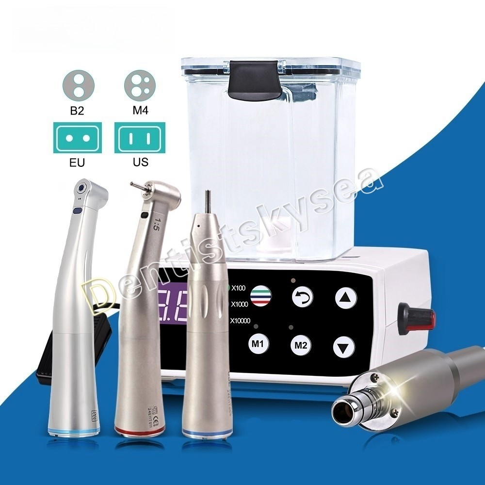 LED Brushless Electric Micro Motor/1:1/1:5 Contra Angle Handpiece E-type Dental